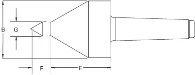 Heavy-Duty CNC Spindle Type Live Center Sizing Schematic