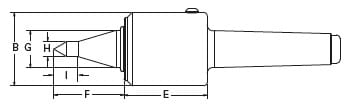 High-Speed Precision Live Center (Steel Tipped) Sizing Schematic